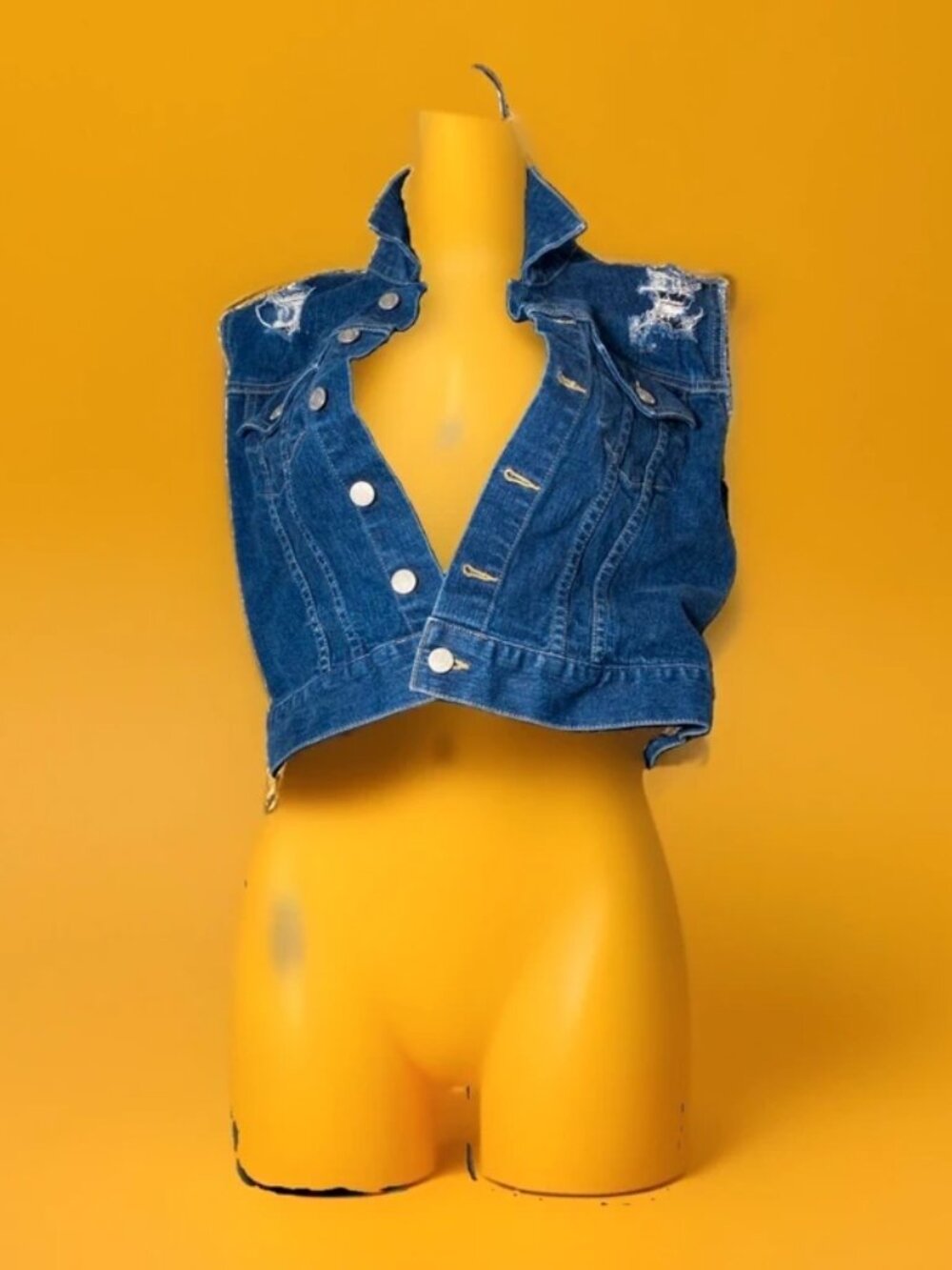 Tommy Hilfiger Tommy Jeans Womens Denim Crop Vest Button Up